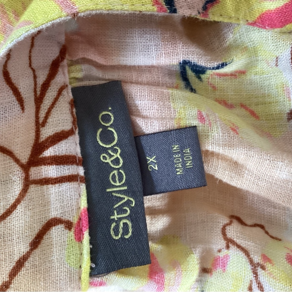 Style & Co. Floral Yellow and Pink Dress 2X - Picture 13 of 13